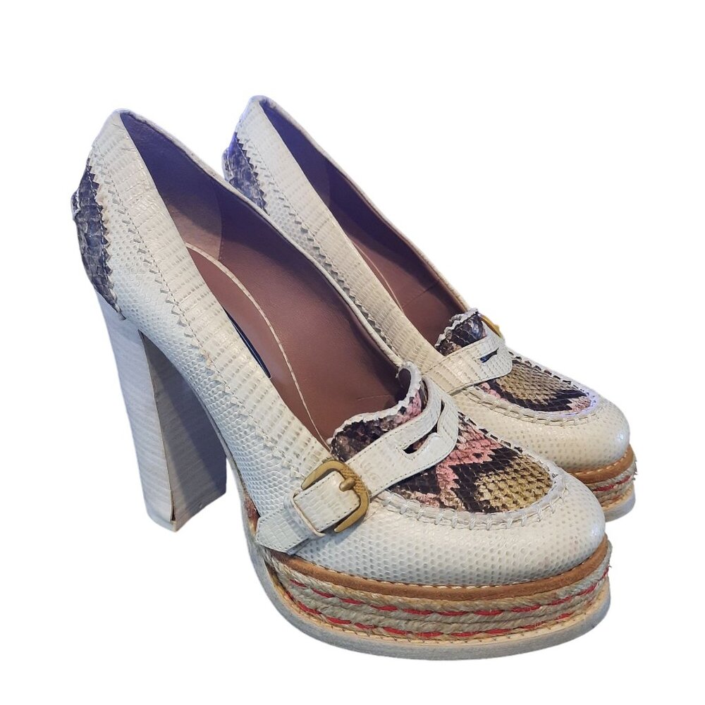 Tommy Hilfiger Collection Leather Platform Pumps Retro